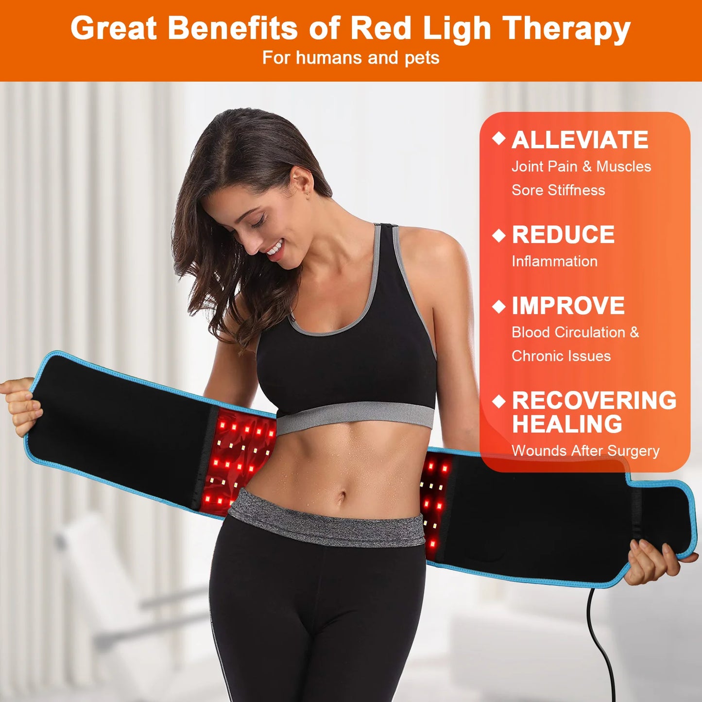 Bloom Bliss Red Led Light Therepy Waist Massager